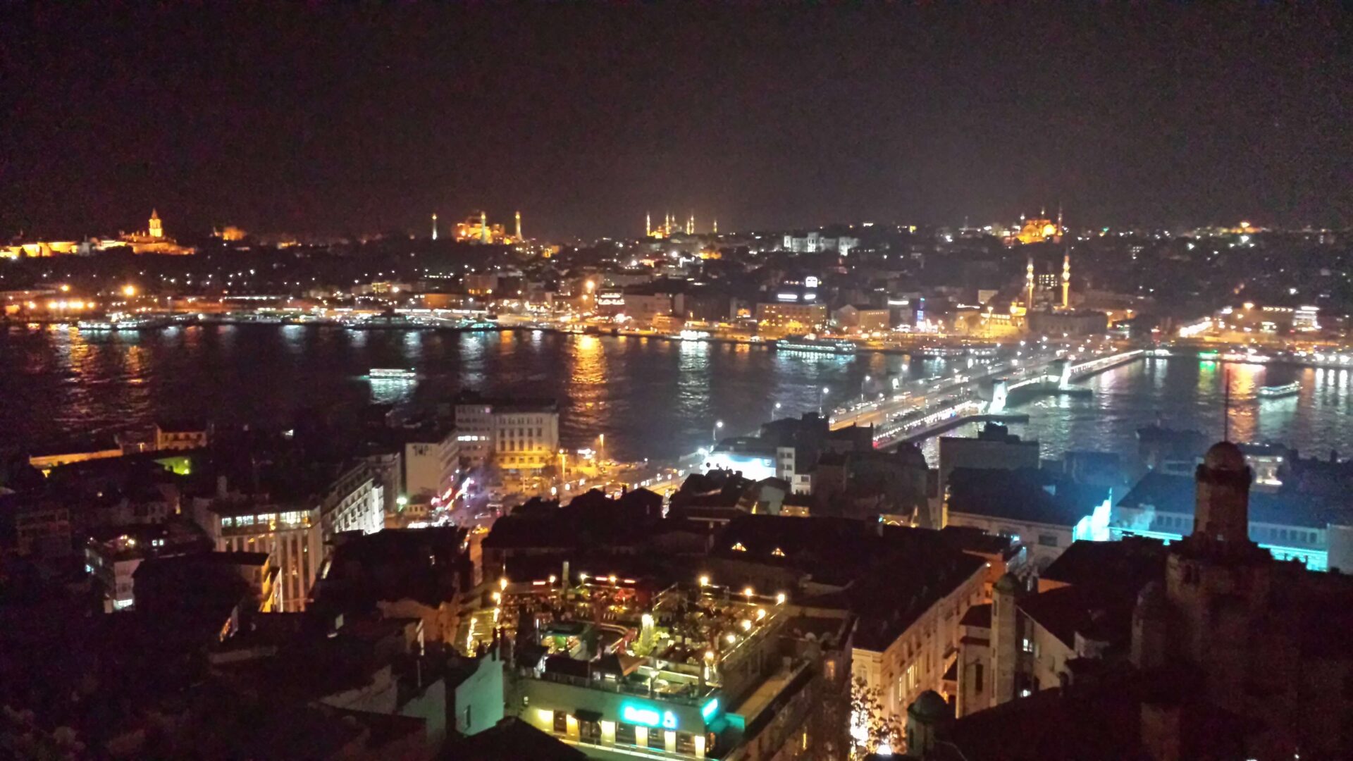 ガラタ塔から見る旧市街の夜景